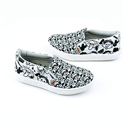 Calçados Turma da Mônica - Tênis Slip on Floquinho - Estampa Divertida Ícones Preto e Branco