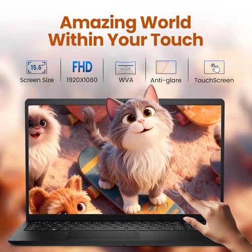 Image of Dell Laptop DC15250 15.6″ FHD Touchscreen, Intel Core i7-1355U 10-Core (Up to 5.0GHz), 32GB RAM, 1TB SSD, Wi-Fi 6, Wi-Fi 6, Numeric Keypad, Windows 11 Pro with Copilot AI for Business, Carbon Black