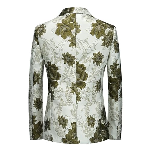 Men's Floral Blazer Jacket Notched Lapel 1 Button Party Suit Jacket Slim Fit Stylish Tuxedo Dress Suit3