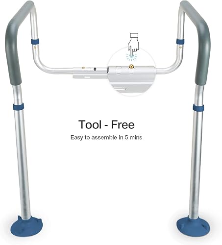 Miniatura 3 de GreenChief Barandilla de seguridad para inodoro, marco de seguridad médico para ancianos, discapacitados y discapacitados, pasamanos ajustables para