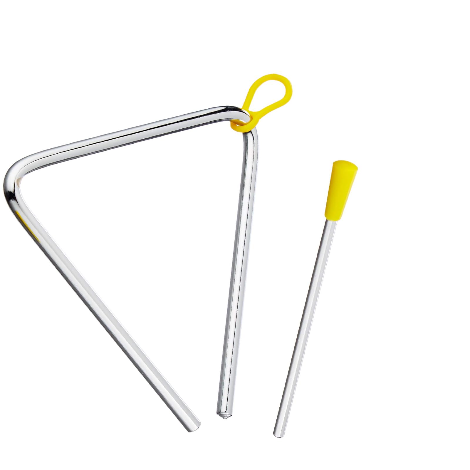 Triangel,5 Zoll Triangel Musikinstrument aus Edelstahl mit Gummiertem Griff und Schlägel,Triangel-Percussion für Rhythmusentwicklung,Schulmusikunterricht und Schlagzeugensembles