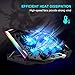 TopMate C11 Laptop Cooling Pad RGB Gaming Notebook Cooler, Laptop Fan Stand Adjustable Height with 6 Quiet Fans and Phone Holder, Computer Chill Mat, for 15.6-17.3 Inch Laptops - Blue LED Light
