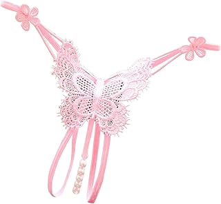 Zzalalana Women Sexy Sheer Mesh Lingerie Thongs for Sex Naughty Play Kawaii Butterfly Lace See Through G-String Panties