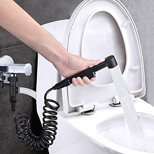 NOENNULL Spring Flexible Shower Hose, ABS Flexible Telescopic Shower Hose, Black, 2M - Image 4