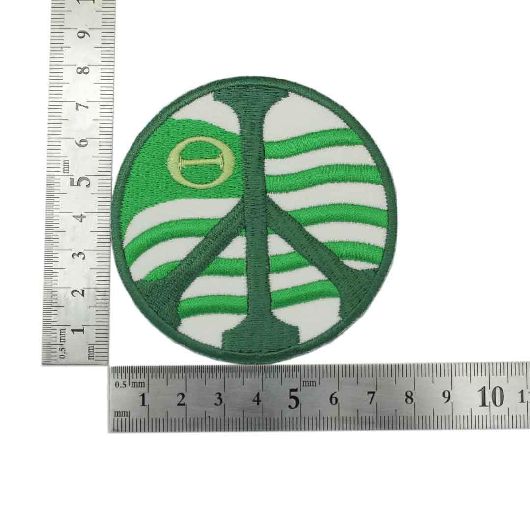 Amazon.co.jp: ノーブランド品 PEACEマーク PEACE ピース ワッペン 緑