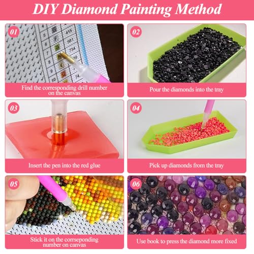 Image of HASTHIP DIY 5D Diamond Painting Art Craft Kit DIY Diamond Painting Material Kit for Kids & Adultes 12x16inch Color Hydrangea Art Diamond Painting Wall Decor No Frame DIY Diamond Painting Art Kit