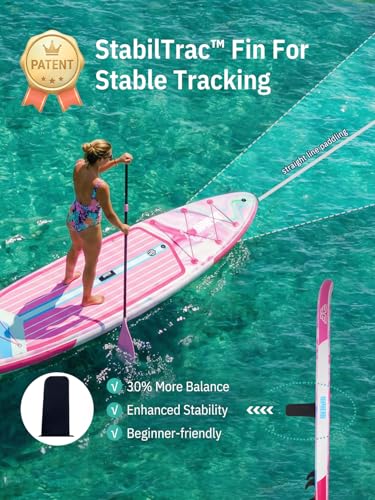 Image of Niphean (Extra Large) Inflatable Paddle Board, SUP for 2+1 People /Family 500lbs Capacity Stand Up Paddle Board with SUP Accessories, StabilTrac Fin Non-Slip Paddleboard for Adults