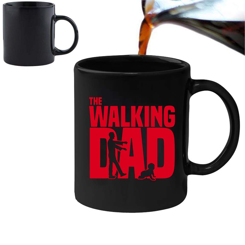 Acen Merchandise Women's Black/White The Walking Dad - Novelty 11Oz Magic Heat Changing Mug & Gift Box Set Tea Coffee Office Work Home