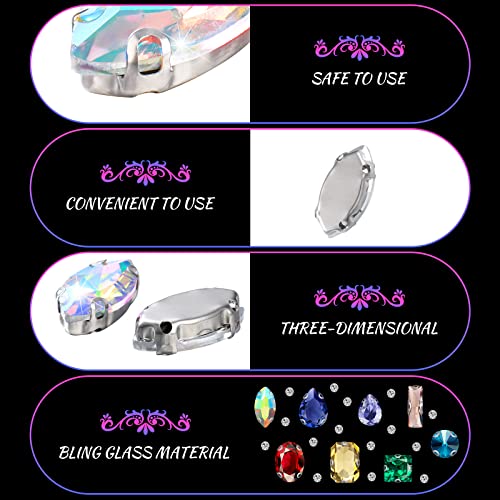 Artesanías de ajuste de punta trasera de metal con diamantes de imitación para coser 4