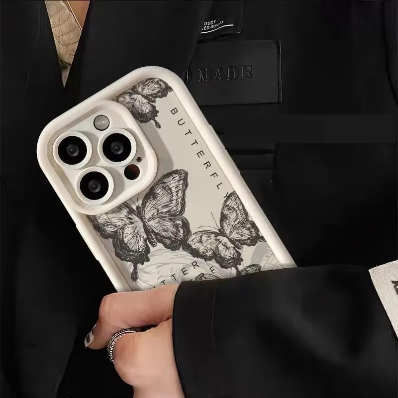 Image of COVERLY Fashionable Retro Butterfly Back Case Cover for iPhone 12 Pro | Hot Minimalist Trendy Cute Design | Camera Protection | Soft TPU Silicone Aesthetic Cover for Girls & Women (Pink, Shockproof)