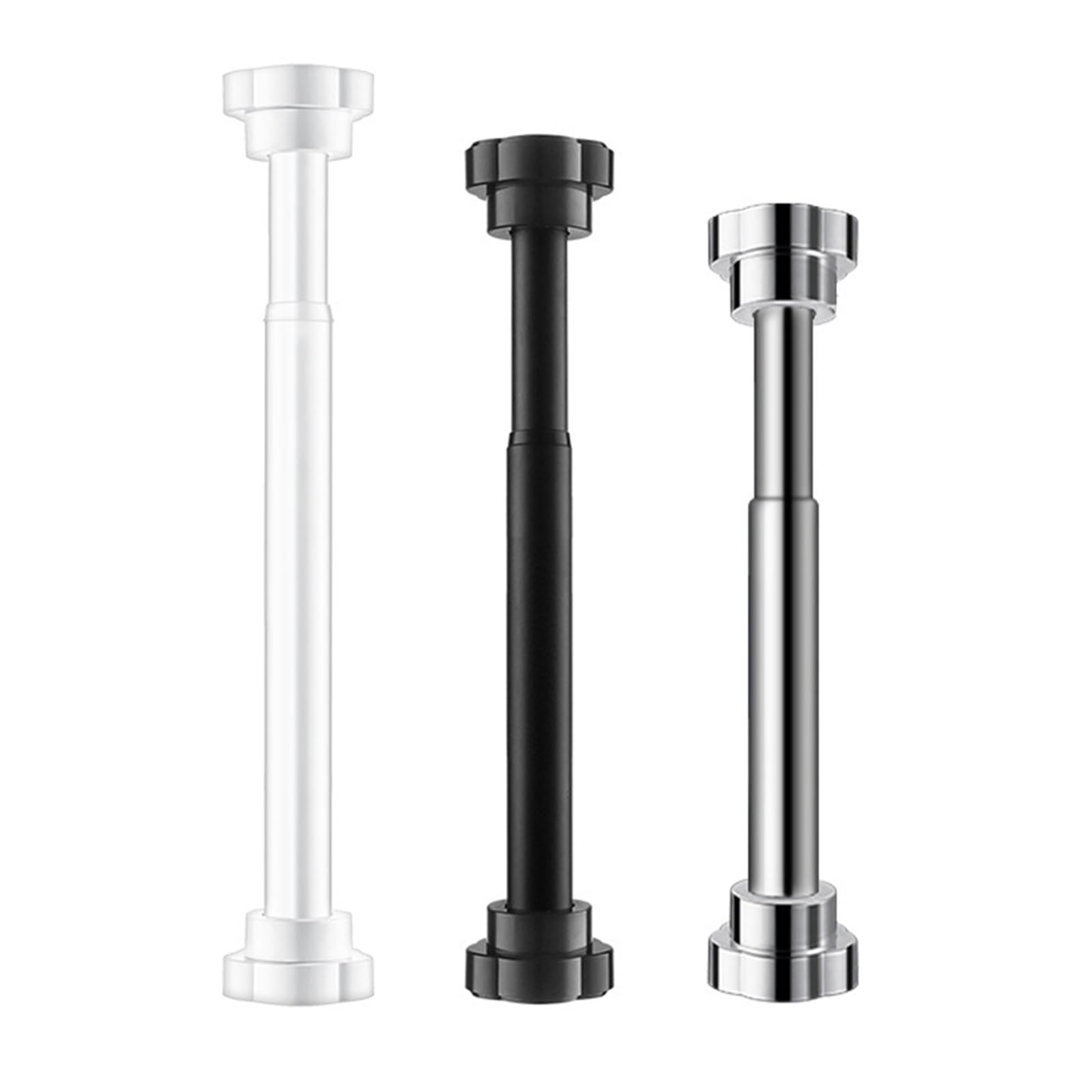 WQPMNYG Extendable Stainless Steel Curtain Rod 72260cm No Drilling NonSlipRods for Bathroom Kitchen & ClosetSilver Adjustable Length 1.30m