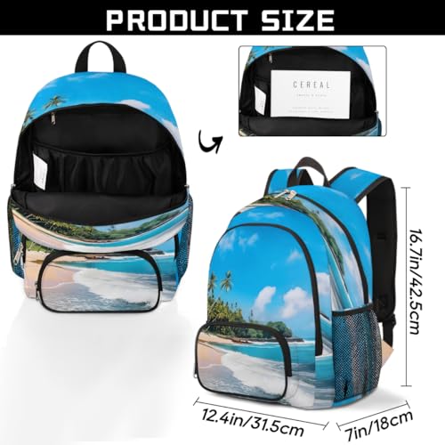 Hawaiian Beach Tropical Palm Tree School Backpack for Boys Girls Women Men Lightweight Laptop Casual Daypack Rucksack Backpacks Book Bag2