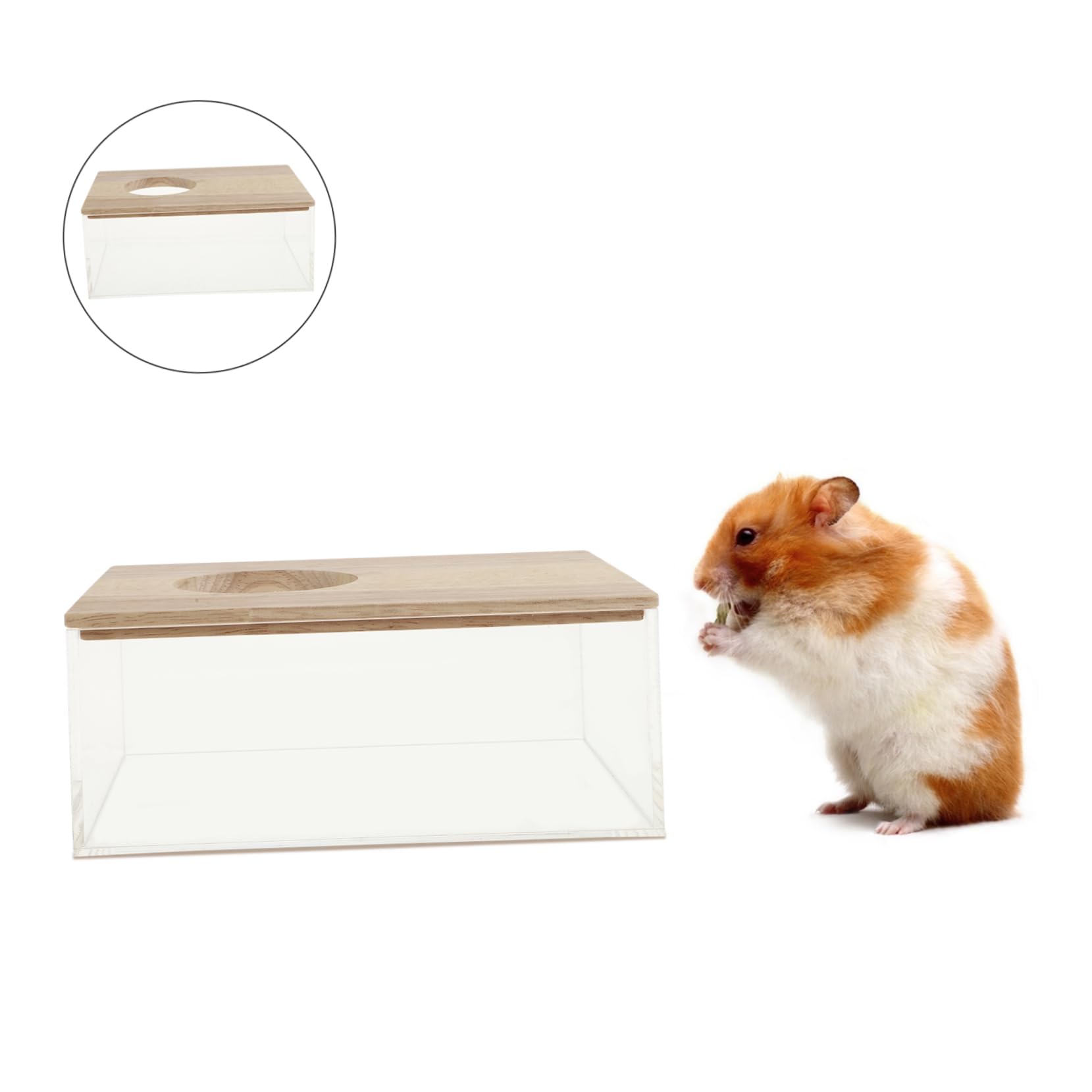 ibasenice Transparente Sandbadbox und Hamster Toilette aus Acryl Sandbadewanne für Chinchillas und Kleintiere Praktisches Haustierzubehör für Badezimmer und Haltung