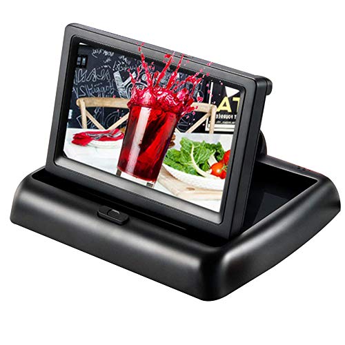 PolarLander 4,3 polegadas TFT LCD monitor de carro monitor dobrável ecrã câmara inversa sistema de estacionamento para monitores de retrovisor de carro NTSC PAL