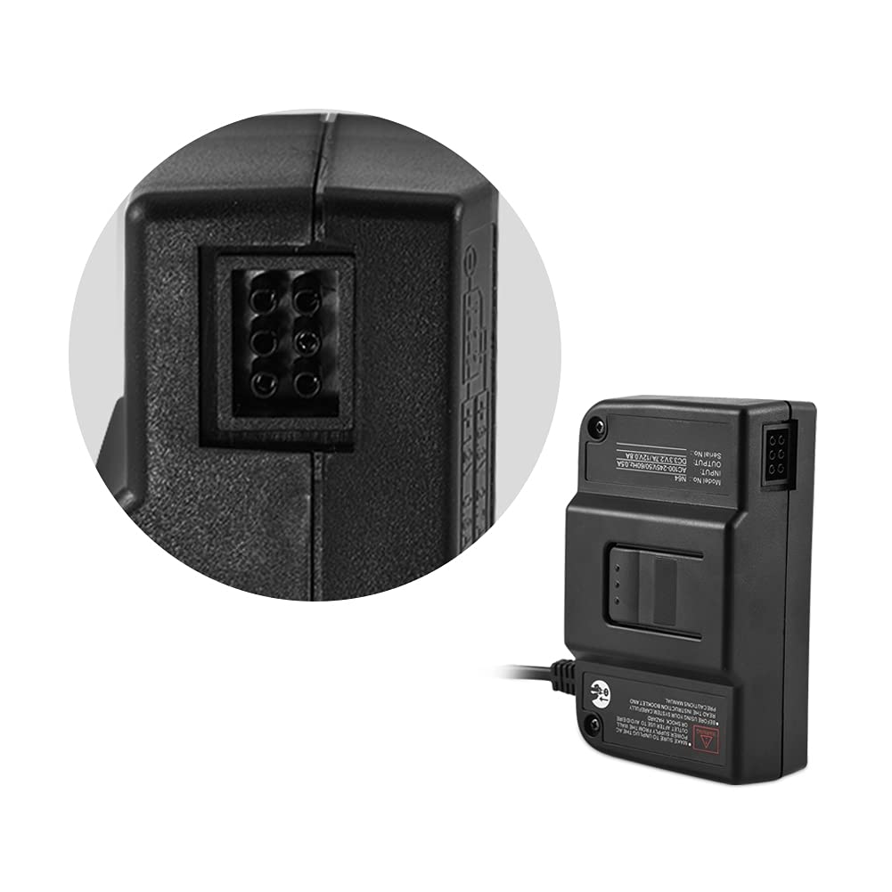 Adaptador de Corriente para Nintendo 64, 30000 Horas Adaptador de Ca Completamente Cerrado para Nintendo 64 Adaptador de Ca Protección de((Estándar Europeo 100-240V))