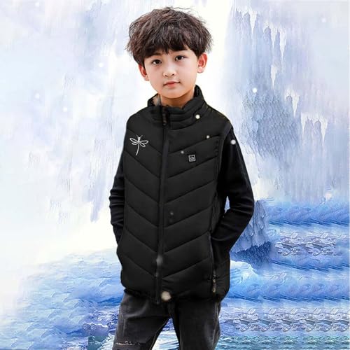 Kids Heated Fleece Vest Jacket USB Rechargeable Heated Waistcoat Body Warmer 3 Adjustable Temperature Windproof Gilet3