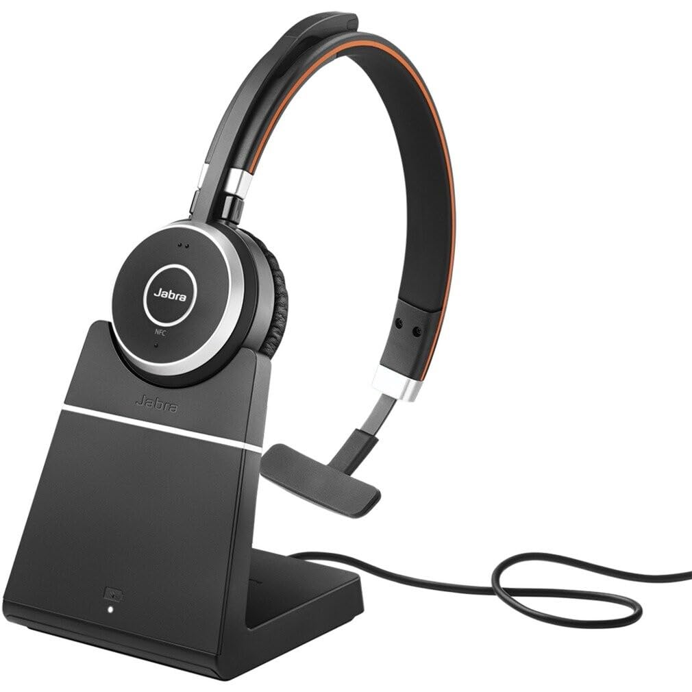 Evolve 65 SE Wireless Mono Headset - Bluetooth Headset with Noise-Cancelling Microphone, Long-Lasting Battery and Charging Stand - MS Teams Certified, works with all other platforms - Black