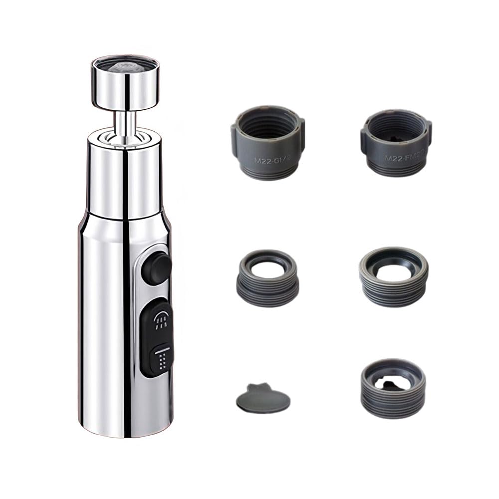 3 Function Kitchen Tap Spray Head 360° Swivel Faucet Extender tap Aerator tap Extender for Kitchen Sink