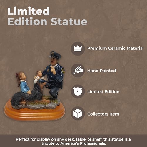 Estatua de Cerámica Policía con Niño 6.5 pulgadas miniatura 3