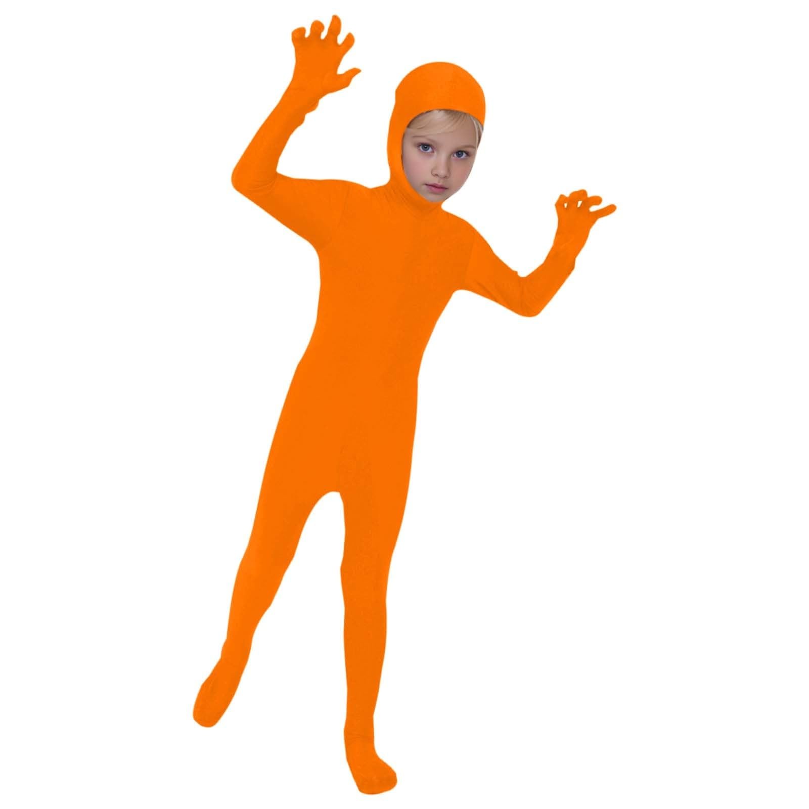 Full Body Halloween Costumes for Kids One Piece Open Face Jumpsuit Plain