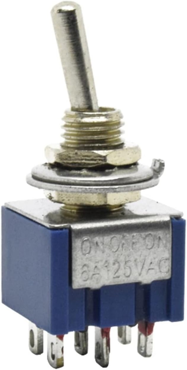 Toggle Switches 2PCS 6mm Miniature Switch Single Pole Double Throw Mini Waterproof Cap Smart Micro Electronic Gadgets 6A(On-Off-on 6pin)