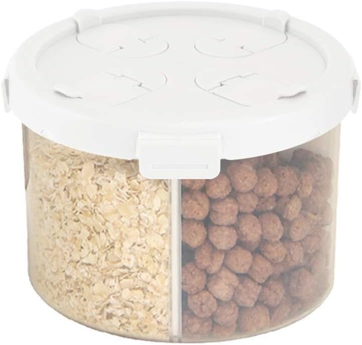Dispensador de cereales de cocina de plástico de 4 rejillas, harina, grano, caja de almacenamiento de arroz, frasco de contenedor de alimentos