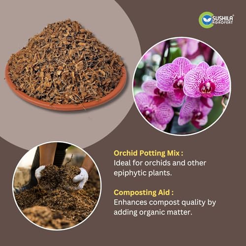 Image of Fine Coco Chips 1 Kg Natural Low EC Coconut Husk Chips Soil Enhancer for Gardening Expands to 20Kg Eco-Friendly Potting Mix Orchid & Houseplant Root Aeration Moisture Retention