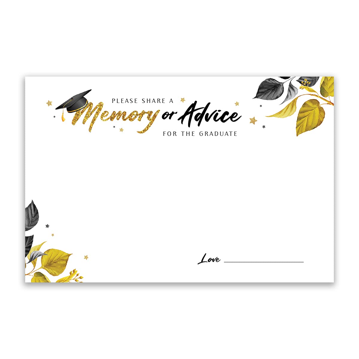 Summer-Ray 50pcs Graduation Wishes and Advice Cards 4" x 6" Graduation Party (Memory or Advice - Landscape)