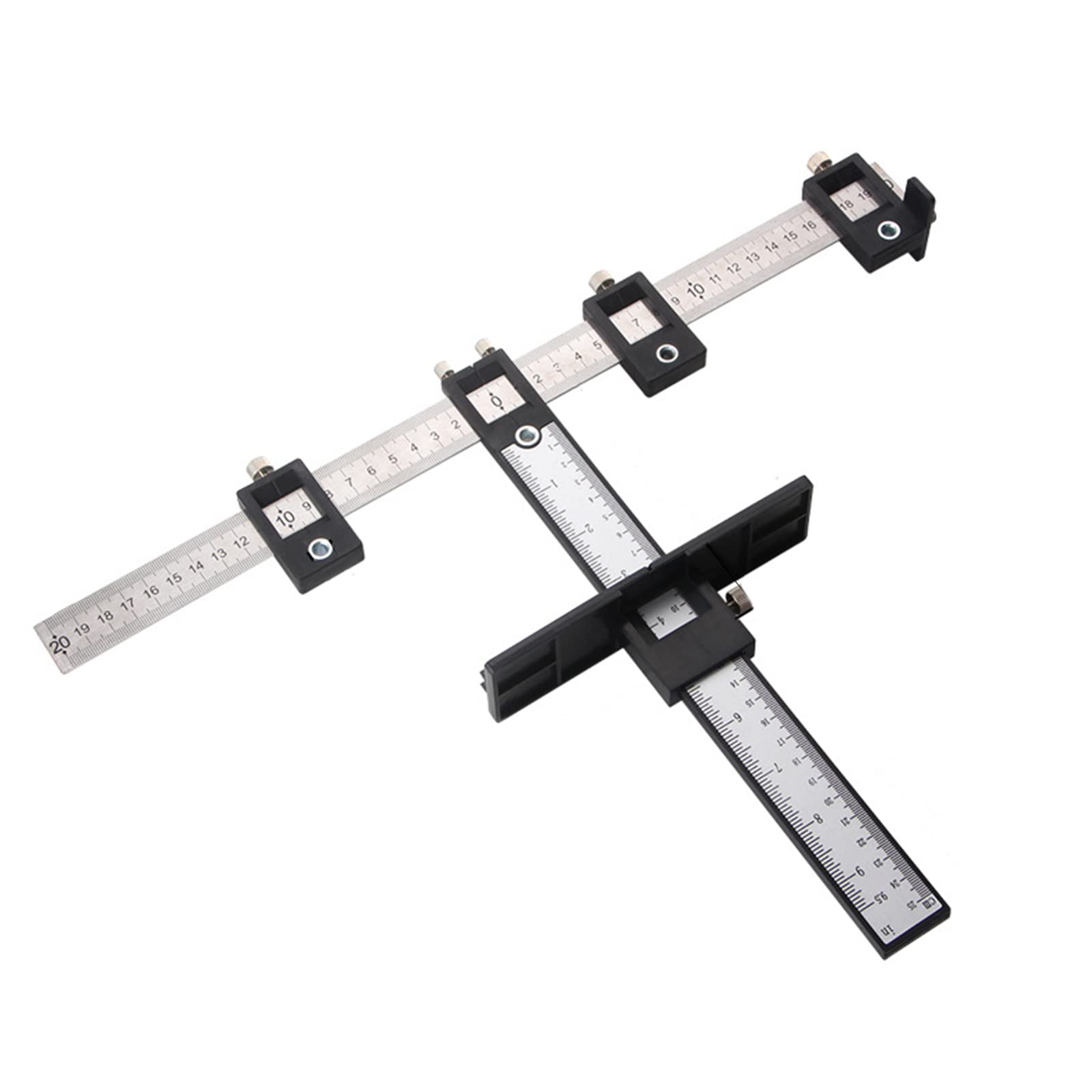 Woodworking Hole Locator Drilling Positioner Tool Furniture Carpentry Adjustable Drill Guide Ruler Multifunctional Furniture Carpentry Drill Guide Ruler Woodworking Hole Adjustable Tool