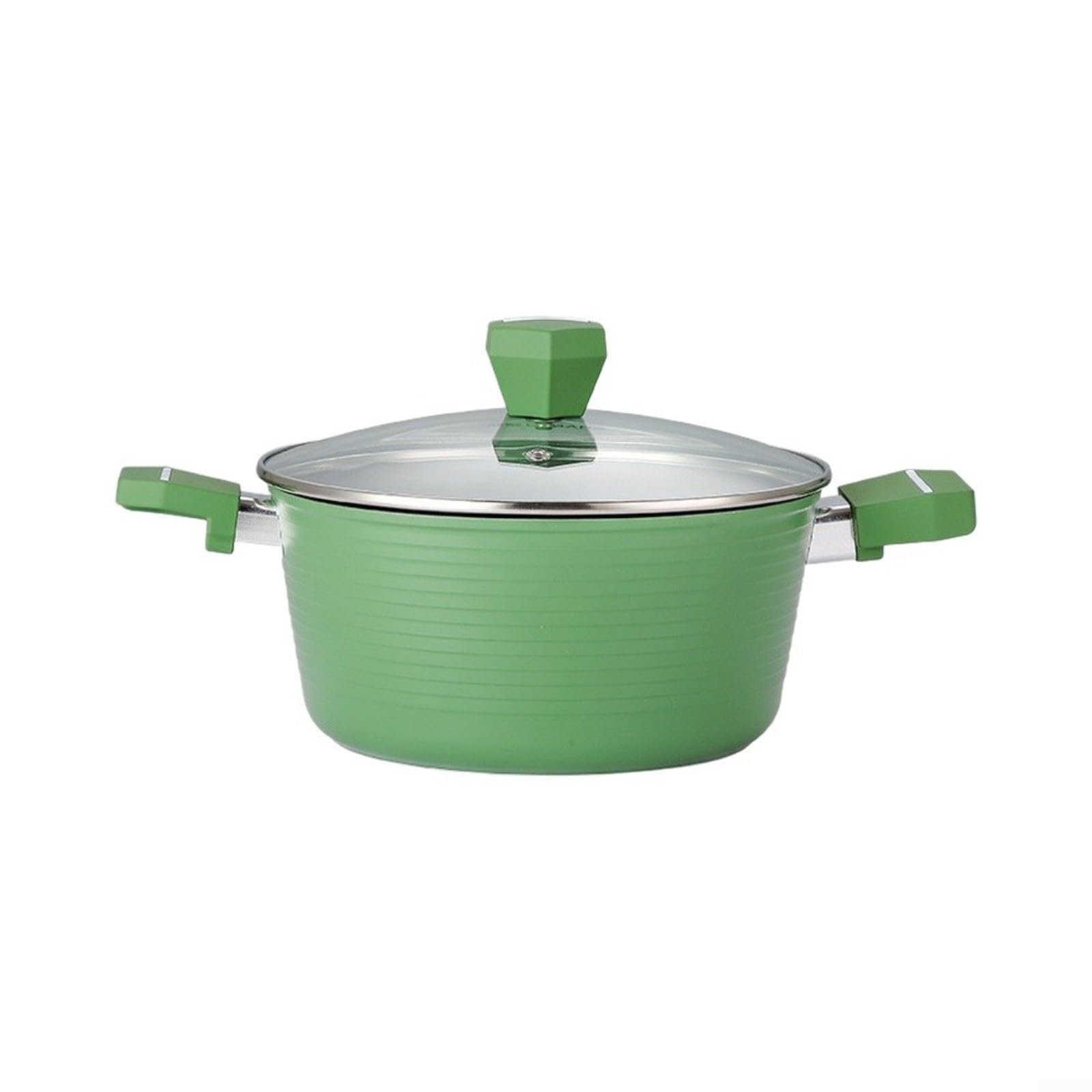 Suppentopf aus Legierung mit zwei Griffen, 48 cm, grüner Kochtopf für Nudeln und Congee, Induktions- und Gas-kompatibler Suppentopf für die Küche zu Hause