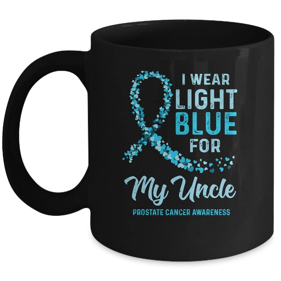 SKY DOT I Wear Light Blue for My Uncle Prostate Cancer Awareness Printed Ceramic Tea/Coffee Mug (325ml)