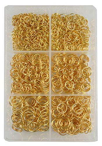 Image of eshoppee Jewellery Making Material Fitting Kit | Unsoldered Jump Ring, Lobster Claps, Keel & Kunda, Necklace End Locking, Earring & Ring Components