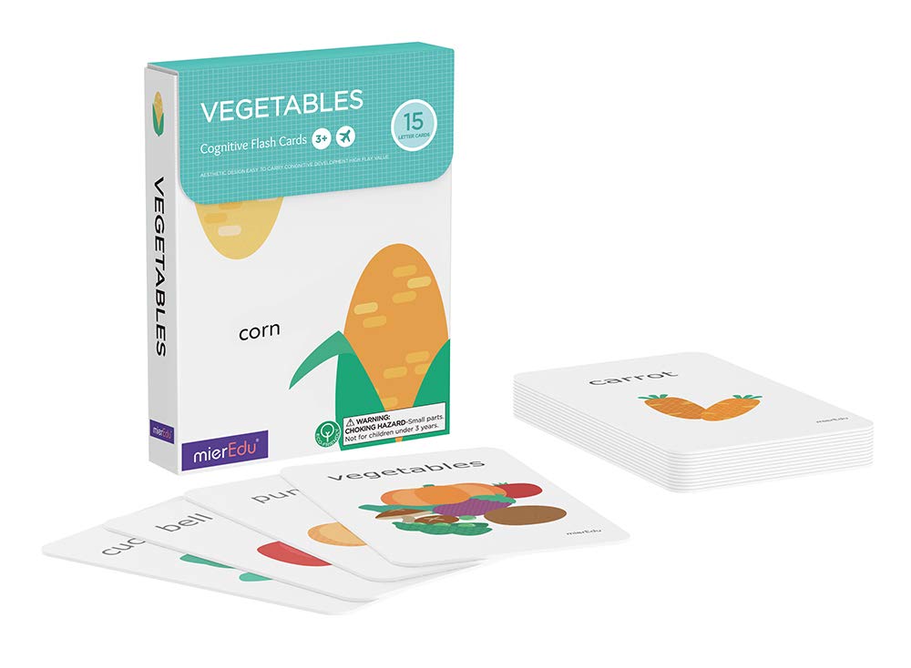 MierEdu Cognitive Flash Cards - Vegetables - Helps Develops Early Language and Communication