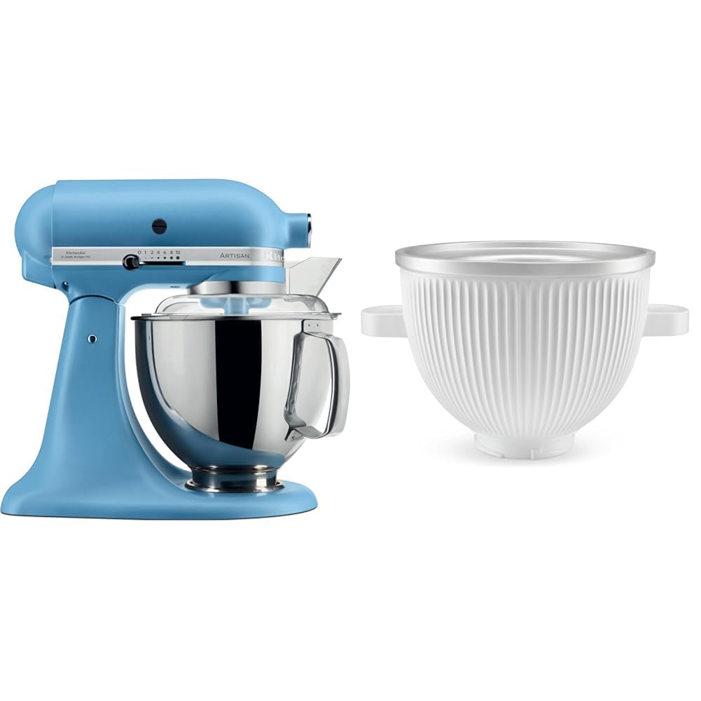 Kitchenaid Artisan 4, 8 L Stand Mikser 5KSM175PS Vintage Blue-EVB & Kitchenaid Yeni Dondurma Aparatı -5KSMICM (2'li özel kampanya seti)