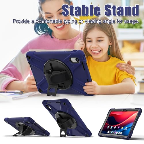 Funda para Lenovo Tab M11 2024 de silicona azul con correa 4