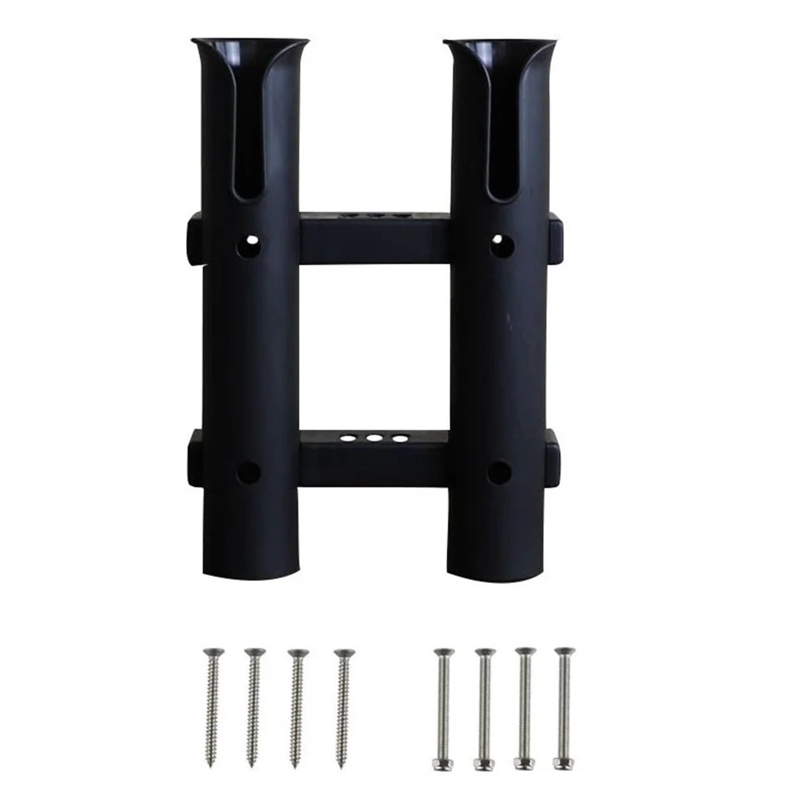 LADFRTYU Boat Fishing Rod Holder 1 Piece Two Tube White Black Plastic Fishing Boat Rod Pole Holder Marine Yacht Hardware Holders For Boats(Black)