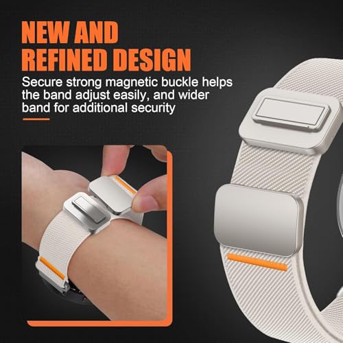Image of Elastic Nylon Bands for Garmin Venu 3S 2S /Venu 4 41mm /Vivoactive 4S /Vivomove 3S /Forerunner 265S /255S Band Women,18mm Quick Release Magnetic /Parachute Buckle Stretchy Nylon Sport Watch Strap