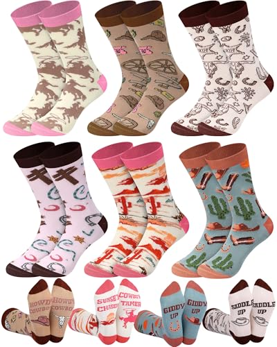 Skicuff 6 Pairs Western Crew Socks