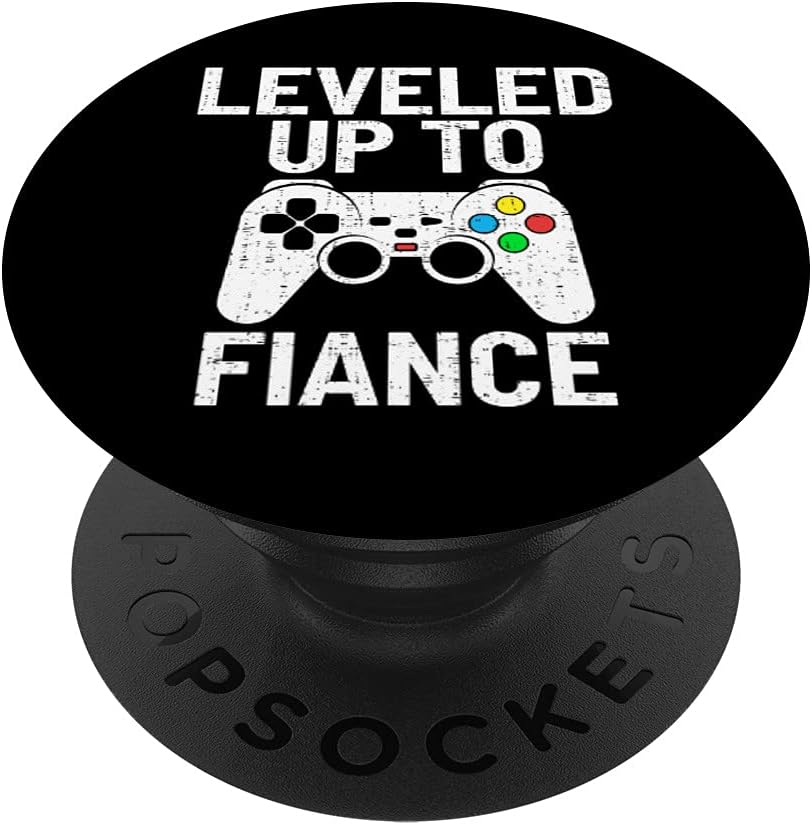 gaming leveled up to Fiance funny newly engaged video gamer PopSockets ...
