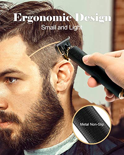 OriHea Electric Pro Li Outliner, T-Blade Trimmer Hair Clippers for Men, USB Cordless, Zero Gapped Detail Beard Shaver Barber Salon Grooming Cutting Kit, Waterproof Titanium & Ceramic Blades - Black - Thumbnail 6