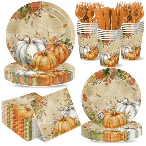 Dydamud Pumpkin Plates and Napkins Set