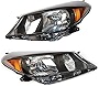 EnSyuSuMa For 2012 2013 2014Toyota Yaris / Vitz Headlight Assembly Left Driver and Right Passenger Side Headlamp Pair Halogen Headlights Replacement OEM 8113052D30 (Pair of headlights)