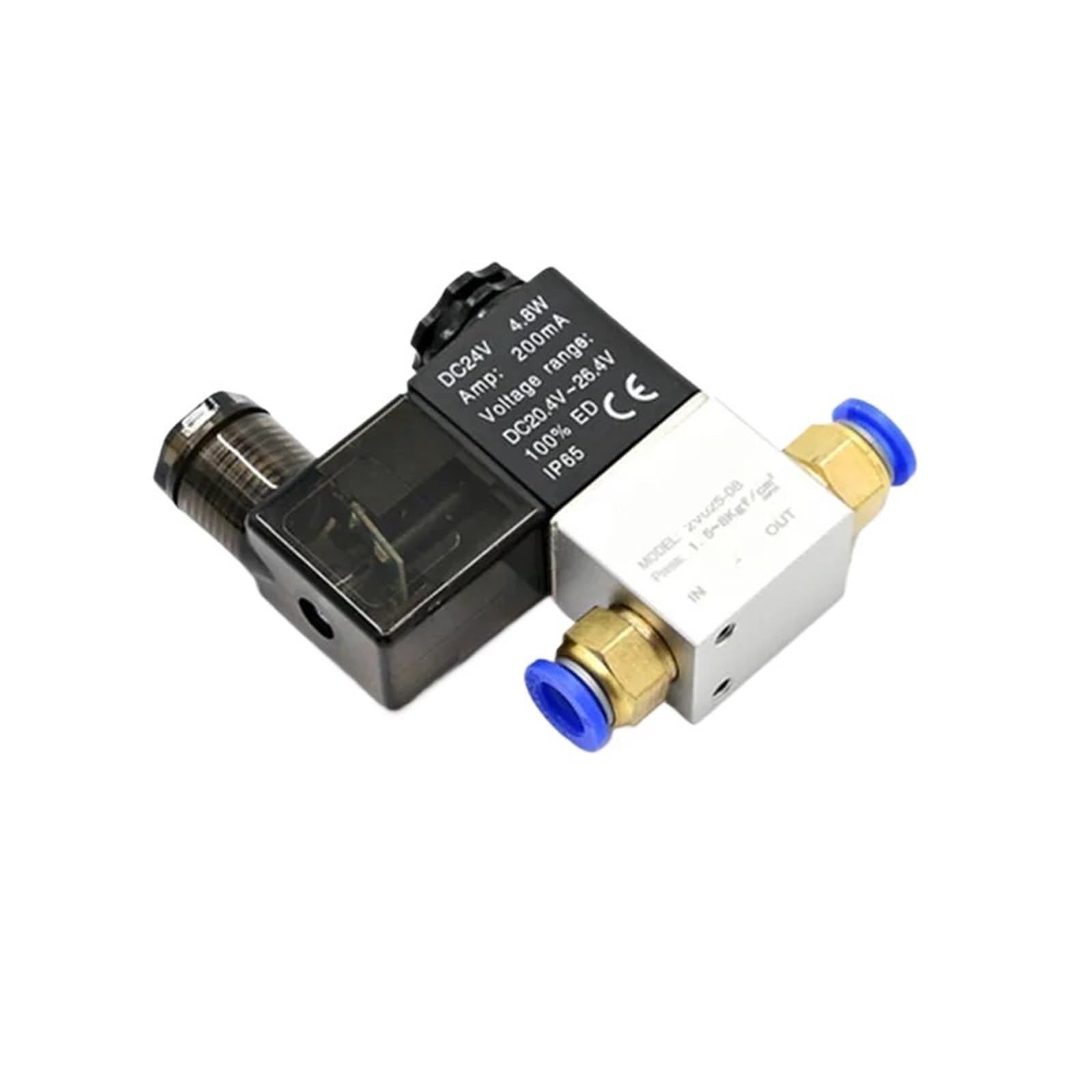 Solenoid Valves 2V025-08 2Position 2Port 1/4 Inch Normally Closed Pneumatic Control Valve DC12V DC24V AC110V AC220V 1Pcs(2V025-08 AC36V,with 12mm Fittings)