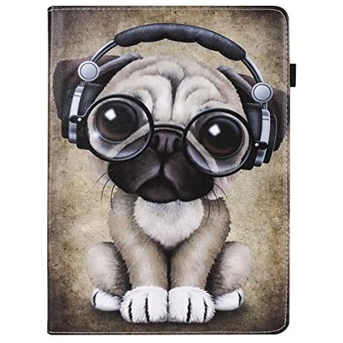 XTstore 7-8" Tablet Case Universal, 360° Rotating Leather Protective Cover for Fire 7, Fire HD 8, Samsung Galaxy Tab A6 7.0/Tab A 8", Huawei MediaPad T3 7"/T3 8", Lenovo Tab3 8/Tab E7, Dog Cover