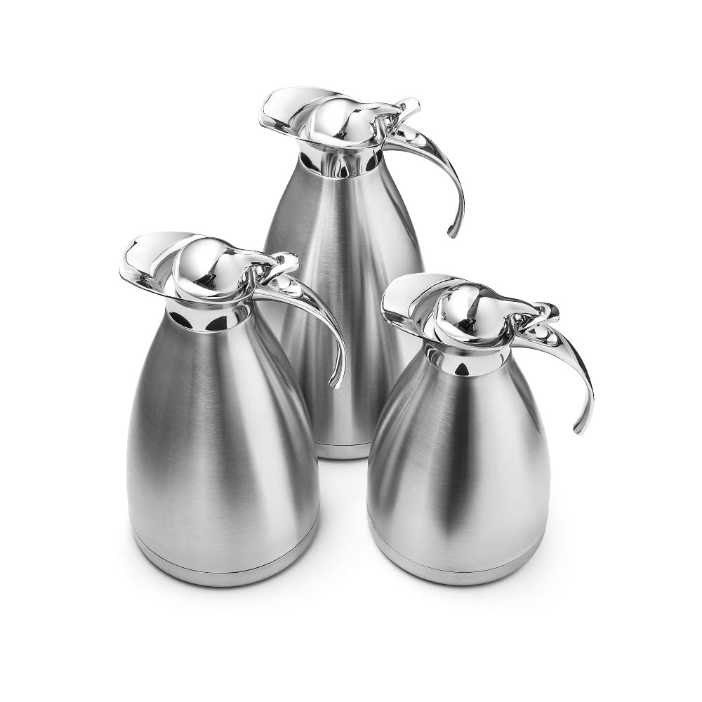 Termo de Acero Inoxidable | Capacidad 1,5 Litros | Termo con Solapa Manual | Termo de agua | Termo de Conferencia | Termo de Hotel | para Café, Té y otras bebidas frías o calientes