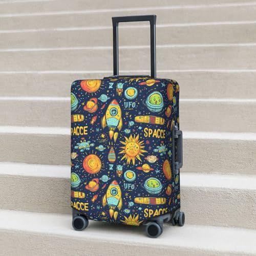 Luggage Cover - Cartoon Space Print Travel Suitcase Covers For Luggage, High Elasticity Suit Case Cover Protector Fits 18-32 Inch 6