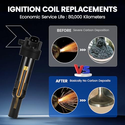 Image of 4 Ignition Coils Pack - Fix Misfires for Hyundai Elantra /Tucson & Kia Soul /Forte (1.8L /2.0L L4) - Repl. UF651 /273002E000