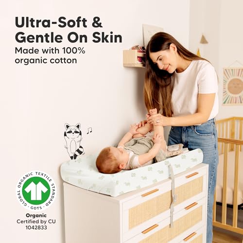 image for KeaBabies 2-Pack Organic Changing Pad Covers for Girl, Boy, Neutral - 