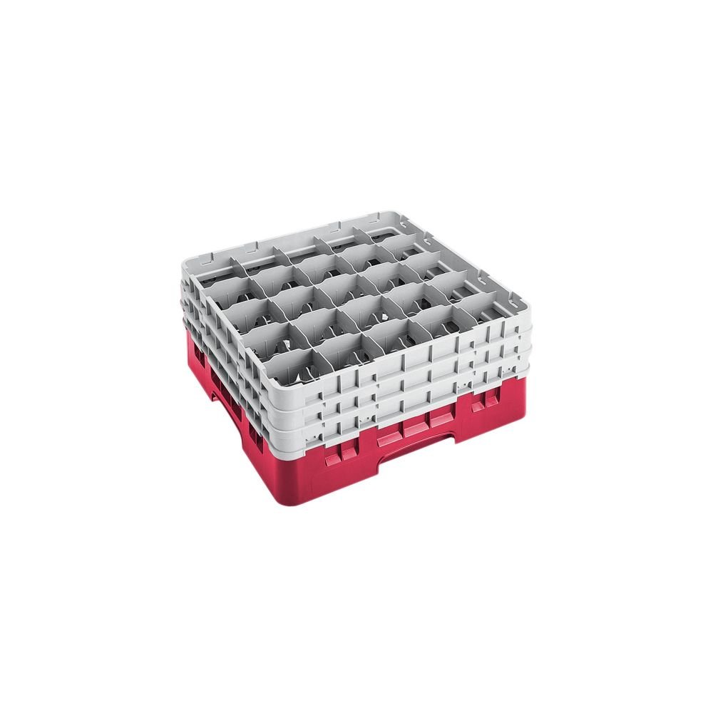 Camrack Glass Rack, W/3 Extenders, Full Size, Low Profile, 25 Compartments, 3-1/2'' Max. Dia., (3 Pieces/Unit)