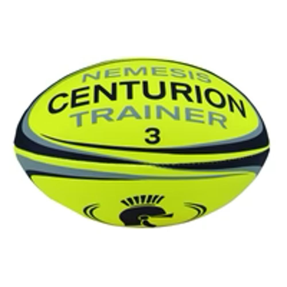 CENTURION Neon Yellow Nemesis Training Rugby Ball, Size 3